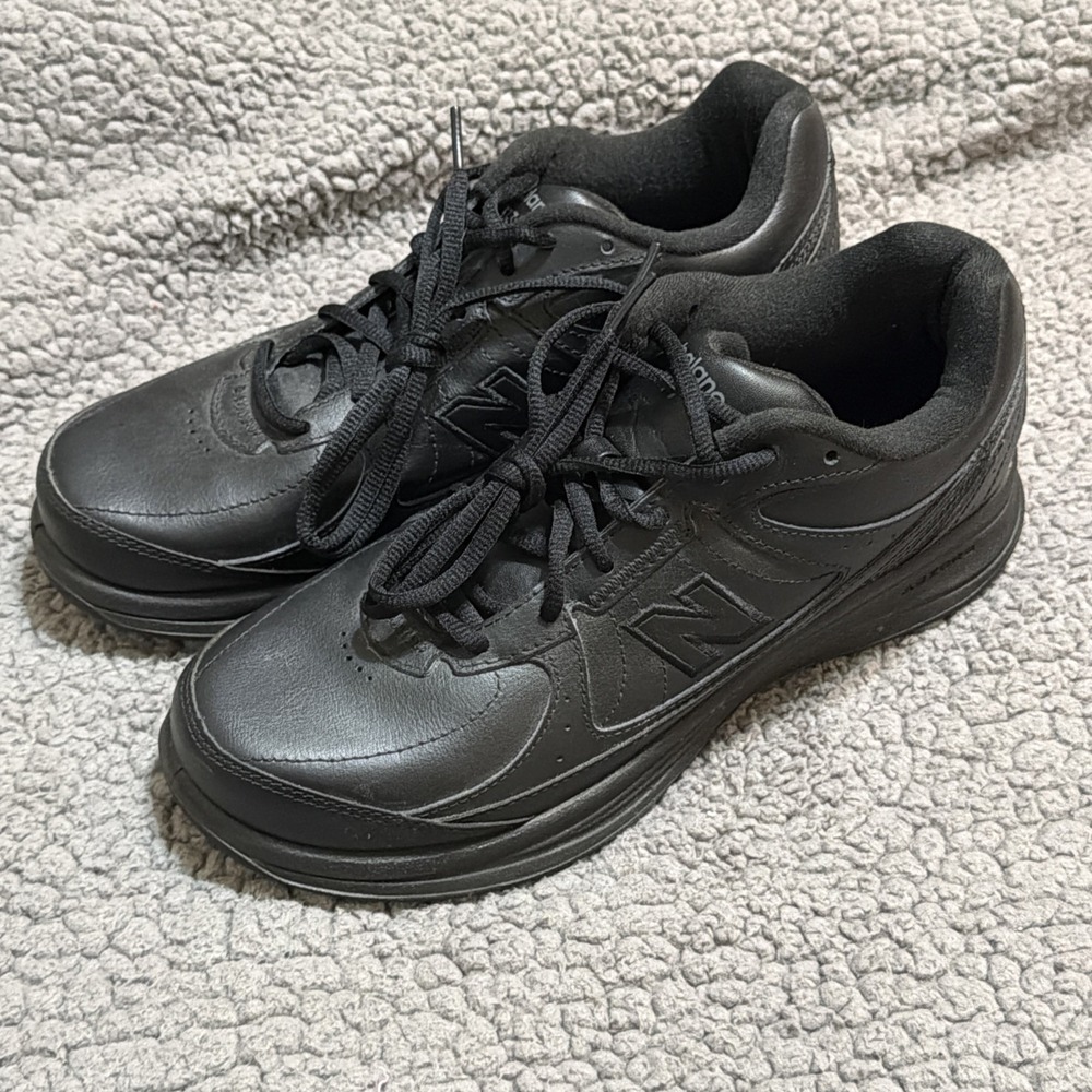 New Balance 577 DSL-2 Abzorb Walking Black Leather Shoes MW577BK Size 8.5 D USA